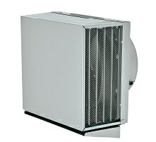 【AT-100KMWSWK】 メルコエアテック 角形耐外風フード（左右開口・ドレン皿付タイプ） 縦ギャラリ・網 外壁用（ステンレス製／鋼板製）