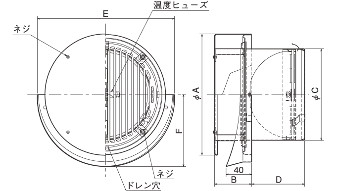 メルコエアテック 【AT-150TCGAJK】外壁用（アルミ製） 丸形防風板付ベントキャップ（覆い付・ワイド水切タイプ） 縦ギャラリ 適用パイプ150mm【純正品】