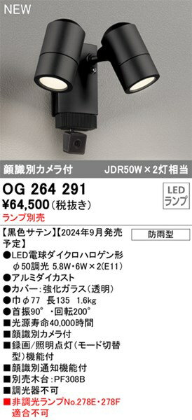 【OG264291】オーデリック エクステリアライト LEDランプ