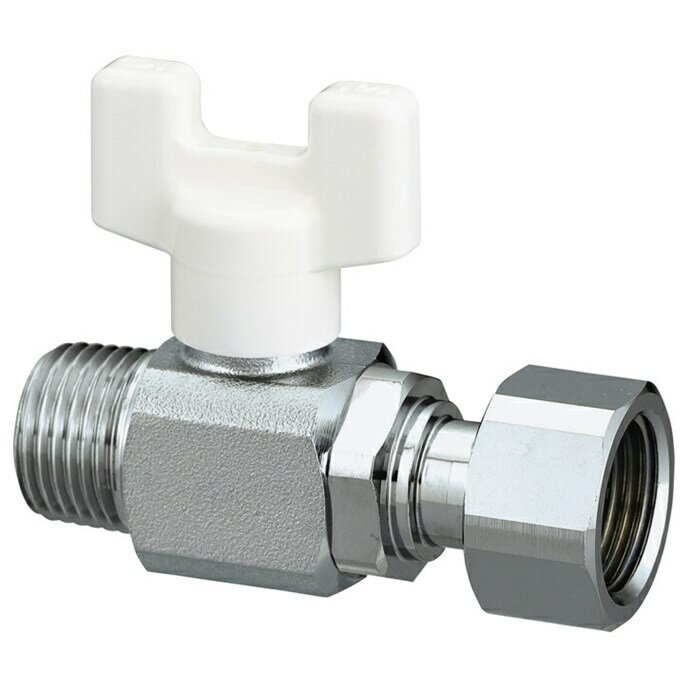 オンダ製作所 ONDA 【AE6-13M-S】 ボールバルブ R1/2×G1/2 ナット付アダプター メッキ付 認証品