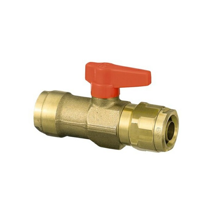 オンダ製作所 ONDA 【WB12A-16C-S】 ボールバルブ 16A（PEX）×16A（PEX） ハンドル（オレンジ） ダブルロックジョイント 架橋ポリエチレン管 接続