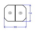 TOTO 軽量把手付組み合わせ式ふろふた (外寸:950&#215;710mm) PCF1000R#NW1 pcf1000rnw1【純正品】