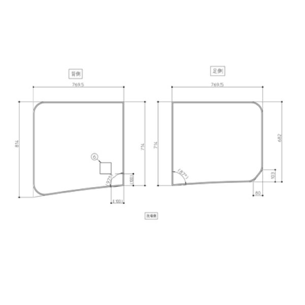 TOTO パーツ 【AFKKS81099RSAA21W】 165STラクかるふた2枚R 風呂ふた 【純正品】