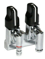 【10個セット】UTIC-201L LPガスコック (リターンヒュズコック) 二口 曲 左ホースエンド.右コンセント ..