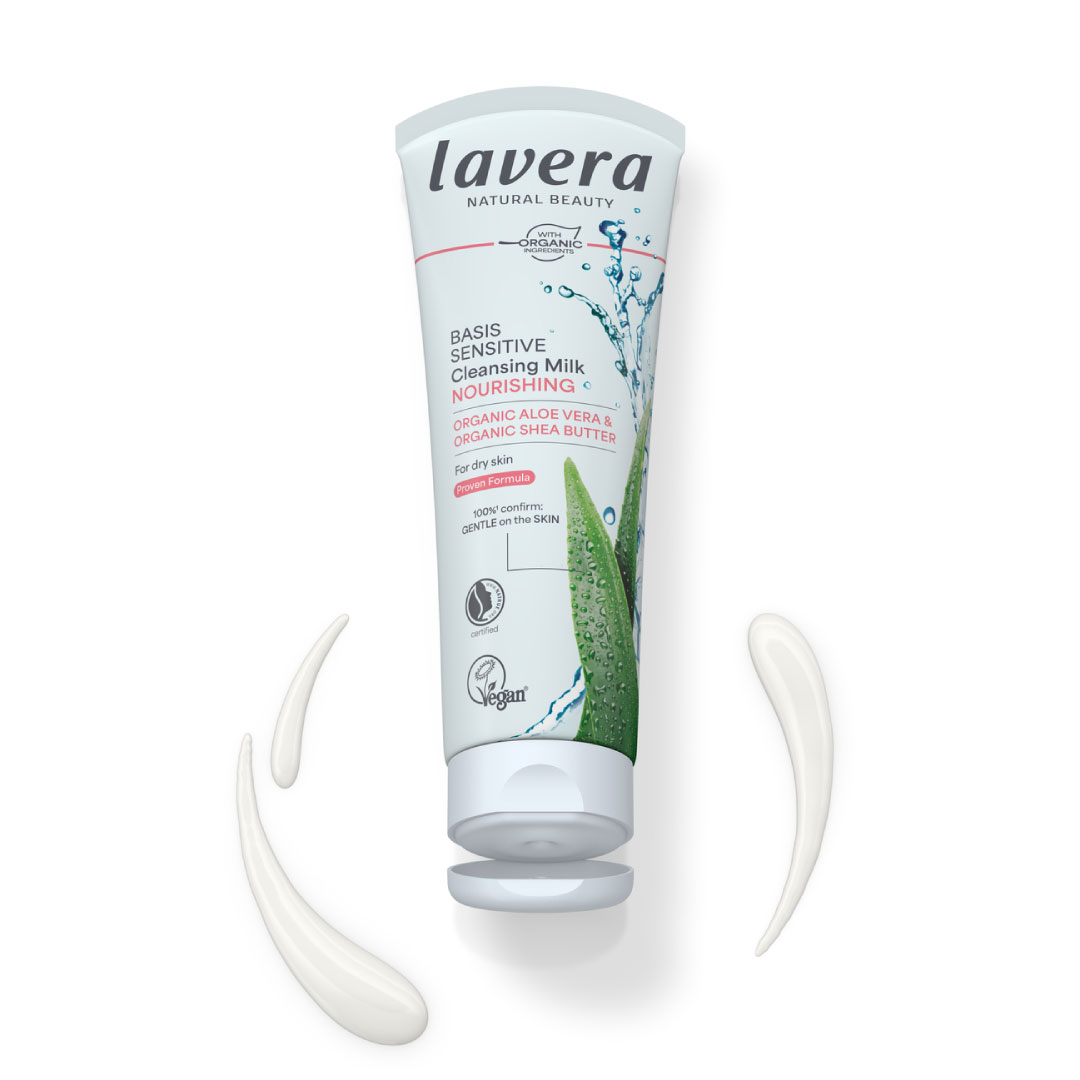 ベーシック クレンジングミルク 125mL ＜乾燥肌用 メイク落とし＞ [ラヴェーラ]【公式】ラベーラ　オーガニックシアバター　W洗顔 NATRUE認証自然化粧品 Vegan認証植物性化粧品　lavera オーガニック アロエベラ オーガニック シアバター