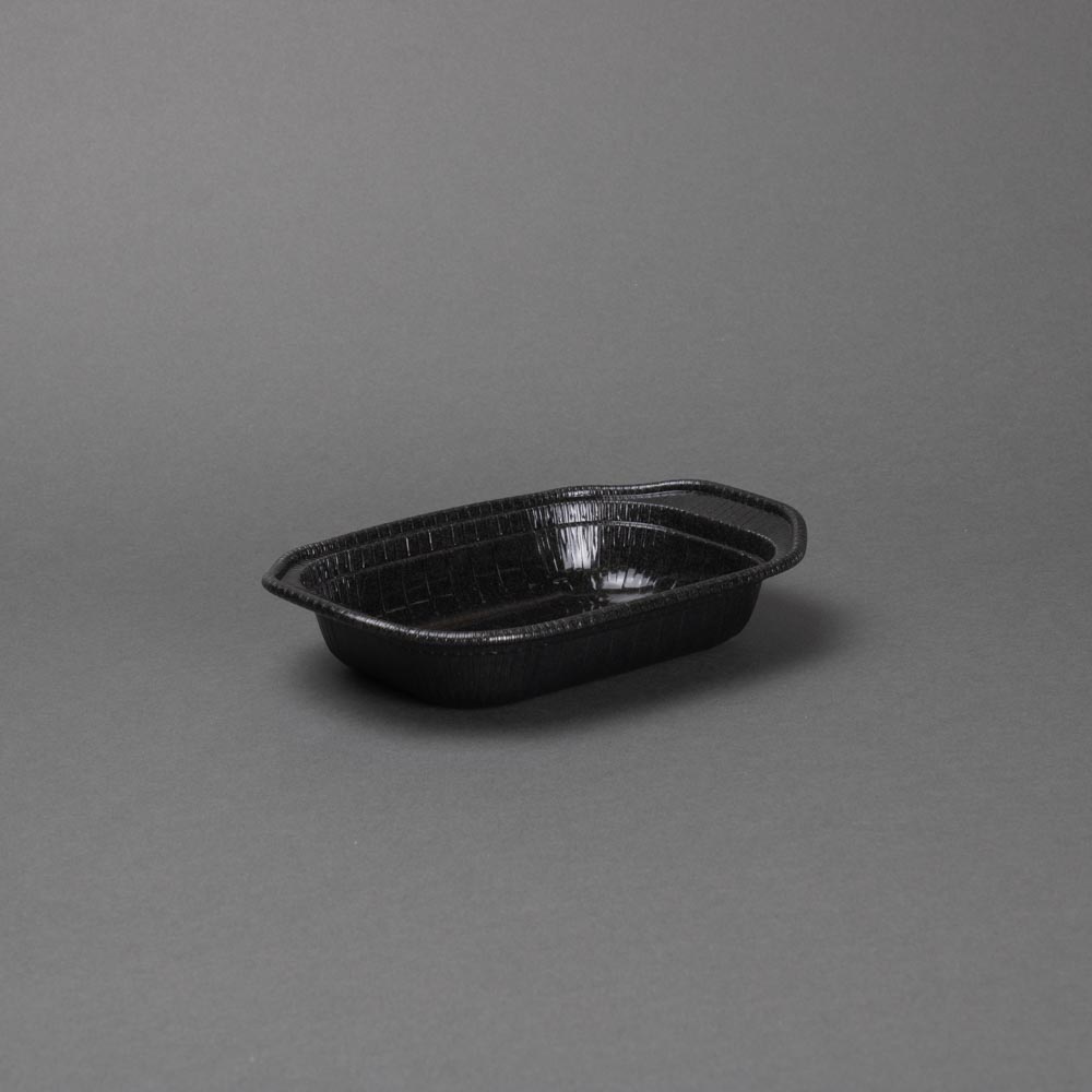 紙トレイ 耐熱トレイ PDC-400KCR ブラック 50枚小袋入り 186×124×35mmH 800枚入り レンジ可 オーブン可..