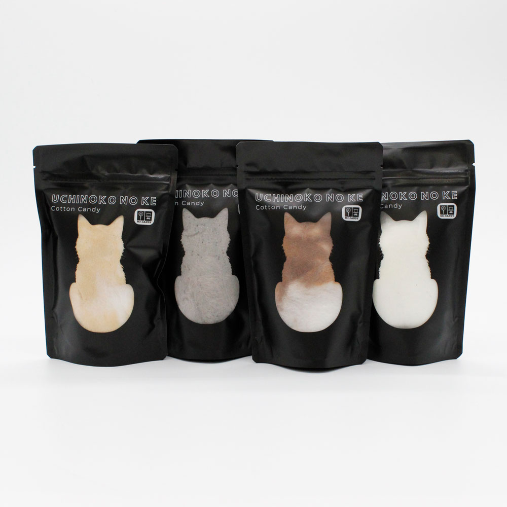 Mr.CANDY UCHINOKO NO KE ミニ(うちの子の毛)　全4種 まるでネコの毛のように滑らかな質感の特別な「わたあめ」 CANDY職人による特許出...