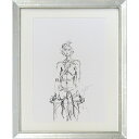 版画　ジャコメッティ 「座る裸婦（デリエール・ル・ミロワール No.127より）」 リトグラフ　額入り　人物画　1961年制作　実存主義　彫刻家　Giacometti