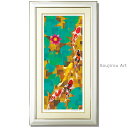 藤谷壮仁郎 Soujirou Art 「新涼回遊 (78x43cm)」 ジクレー 版画 タテ長の絵 額付き 鯉 和風 壁掛け インテリア 版画 風水 金色 琳派...