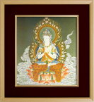 仏画 エンジ 色紙額 「勢至菩薩・84027」 複製画 額付き（額外寸32.5x35.5cm） 新品 仏画 仏教美術 仏間に。仏事の飾りに。午年の守り本尊 厄除け