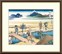 葛飾北斎 富嶽三十六景 「相州仲原」 F8号(額外寸61x49.5cm) 高精彩工芸画+手彩入り 額付き 複製画 浮世絵 江戸 風景画 錦絵 名所絵 透明アクリル板入り