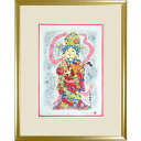 【熨斗ラッピング無料】吉岡浩太郎 『花神』 ジクレー版画 ラメ加工 新品 額入り 直筆サイン入り 風水 吉祥開運画 幸福来福 弁財天 女神 出世の神様 タテ【 ...