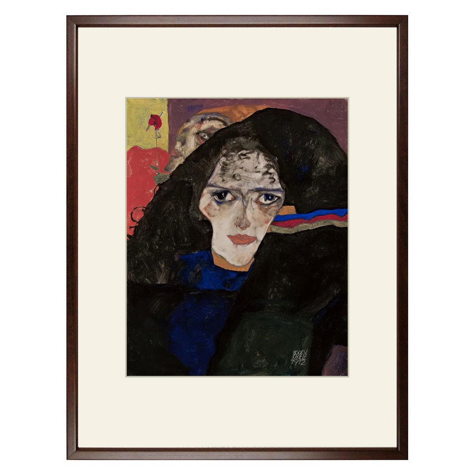 ☆ エゴン・シーレ 「悲しみの女」 複製画　アート紙にジクレー　額付き　ウィーン分離派　オーストリア