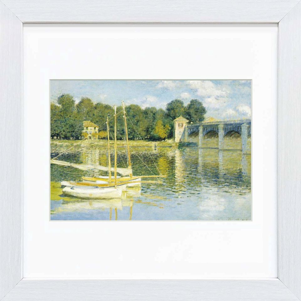 モネ 「アルジャントゥイユの橋」額外寸28x28cm 美術工芸画 ジクレー版画 額入り 複製画 風景画 印象派 フランスの画家 MONET オルセー美術館（フランス）所蔵のサムネイル