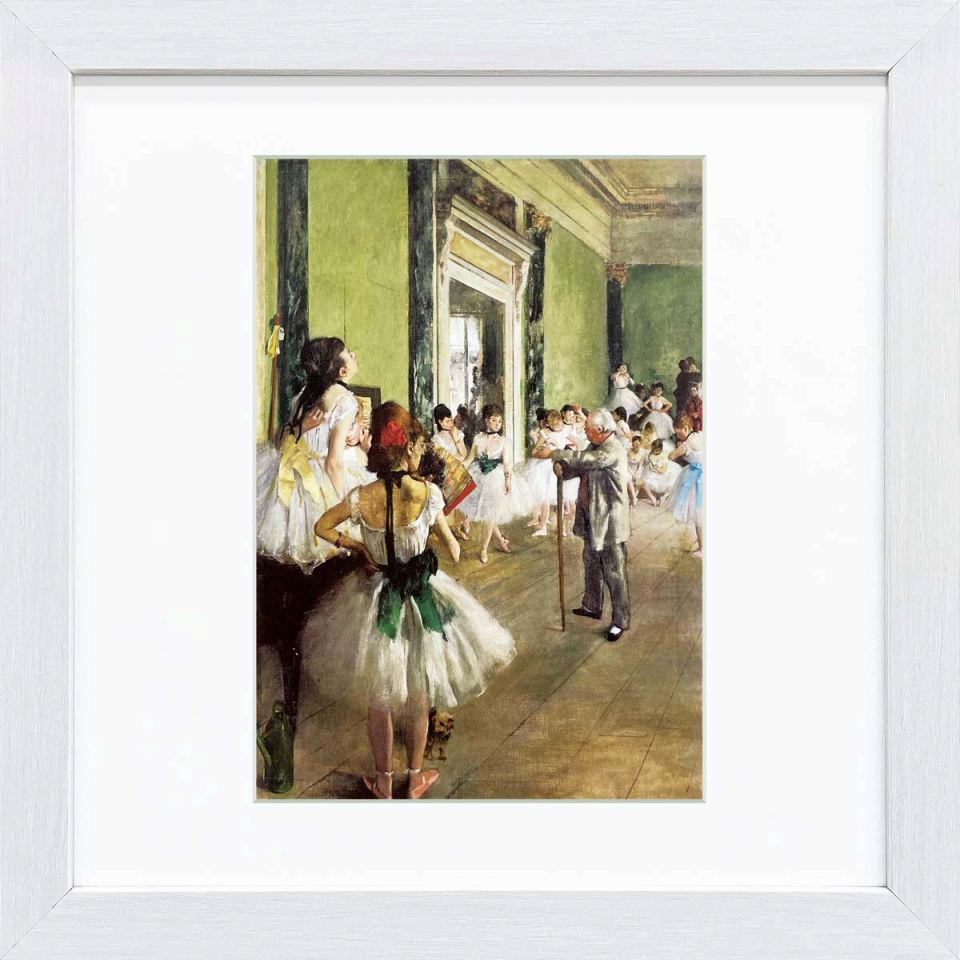 ドガ 「ダンスのレッスン」額外寸28x28cm 美術工芸画 ジクレー版画 額入り 複製画 印象派 写実主義 バレリーナ 人物画 バレエのクラス オルセー美術館（フランス）所蔵のサムネイル