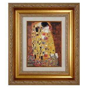 絵画 SM号 クリムト 「接吻」 複製画 世界の名画 額入り ウィーン分離派 ベルヴェデーレ宮殿オーストリア絵画館所蔵 旧額