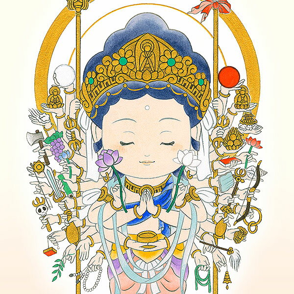 マ・大黒天／孔雀明王／摩利支天／大自在天／大力金剛菩薩 水晶 梵字玉 12mm 彫刻ビーズ・彫りビーズ 手作りにオススメ！ 天然石 パワーストーン / インペリアルオーラ おしゃれ かわいい オシャレ 可愛い プレゼント ギフト 贈り物