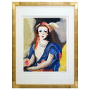 マリー・ローランサン「Femme 女性」 銅版画 エッチング アクアチント併用(エスタンプ)1986年制作 額入り 人物画 美人画 真作保証 ADAGP承認エン...