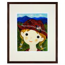 ★ 絵画 前田麻里 「山へ行こうよ」 ジグレー版画 額入り 限定100部 人物画 現代洋画家 メルヘン かわいい 癒し 真作保証 家族が集まるリビングルームに ...