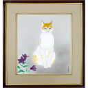 小林古径「猫」複製画 額入り 色紙額 特殊工芸画 ねこ かわいい 動物画 吉祥開運 日本画 名作