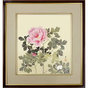菱田春草「牡丹双華」複製画 額入り 色紙額 特殊工芸画 富貴花 花王 牡丹色 植物画 日本画 名作
