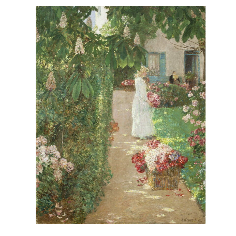 絵画 F6号 チャイルド・ハッサム 「花摘み、...の紹介画像2
