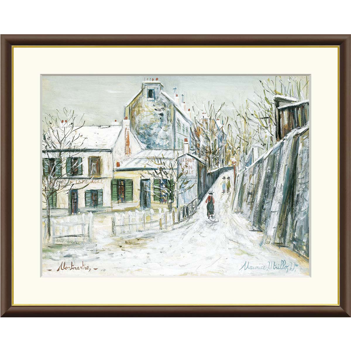モーリス・ユトリロ 「冬のラパン・アジル」F8号（額外寸61x50cm） 高精彩工芸画　複製画　額付き　風景画　エコール・ド・パリ　モンマルトル　パリの街角　ラパン・アジールのサムネイル