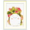 木下つぐみ 「はりねずみ」 F8号(額外寸61x49cm) 高精彩工芸画 額付き 複製画 動物画 風水開運画 かわいい カラフル