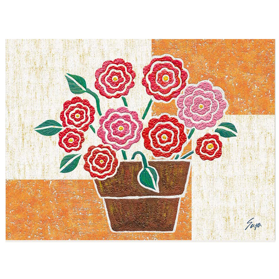 佐藤沙耶 「バラ」 F8号（額外寸61x49cm） 高精彩工芸画　額付き　複製画　静物画...
