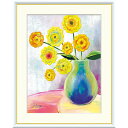 中野ひまり 「白い花」 F8号(額外寸61x49cm) 高精彩工芸画 額付き 複製画 静物画 モダンアート 水彩 花瓶の花 おしゃれ