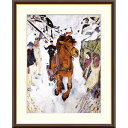 ムンク 「疾駆する馬」 F8号(額外寸61x50cm) 高精彩工芸画+手彩入り 額付き 複製画 近代美術 表現主義 ムンク美術館(ノルウェー)所蔵