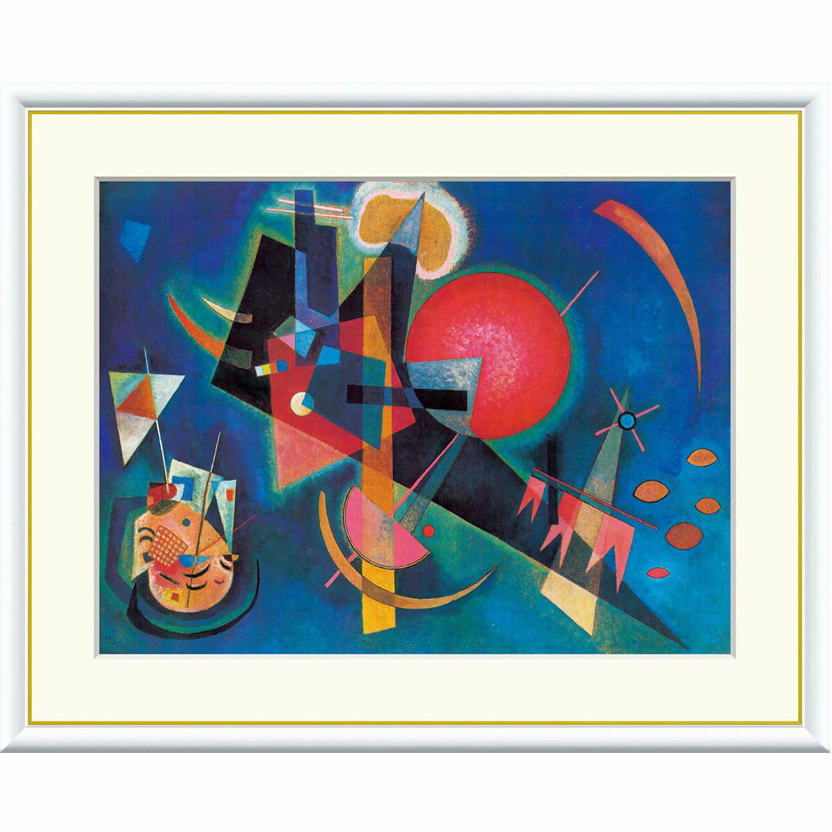 カンディンスキー 「イン ブルー」 F4号/F6号 高精彩工芸画+手彩入り 額付き 複製画 ロシア生まれ 抽象絵画 ノルトライン=ヴェストファーレン州立美術館(独)所蔵 Kandinsky