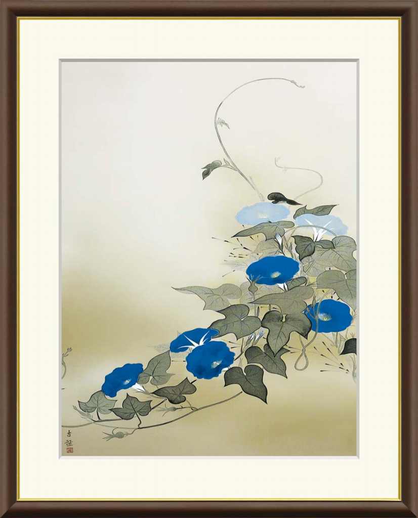 樂天商城 - 小林古径 「朝顔」F8号（額外寸61x50cm） 高精彩工芸画 複製画 額付き 額絵 額装画 額入りの絵 日本画 名画レプリカ