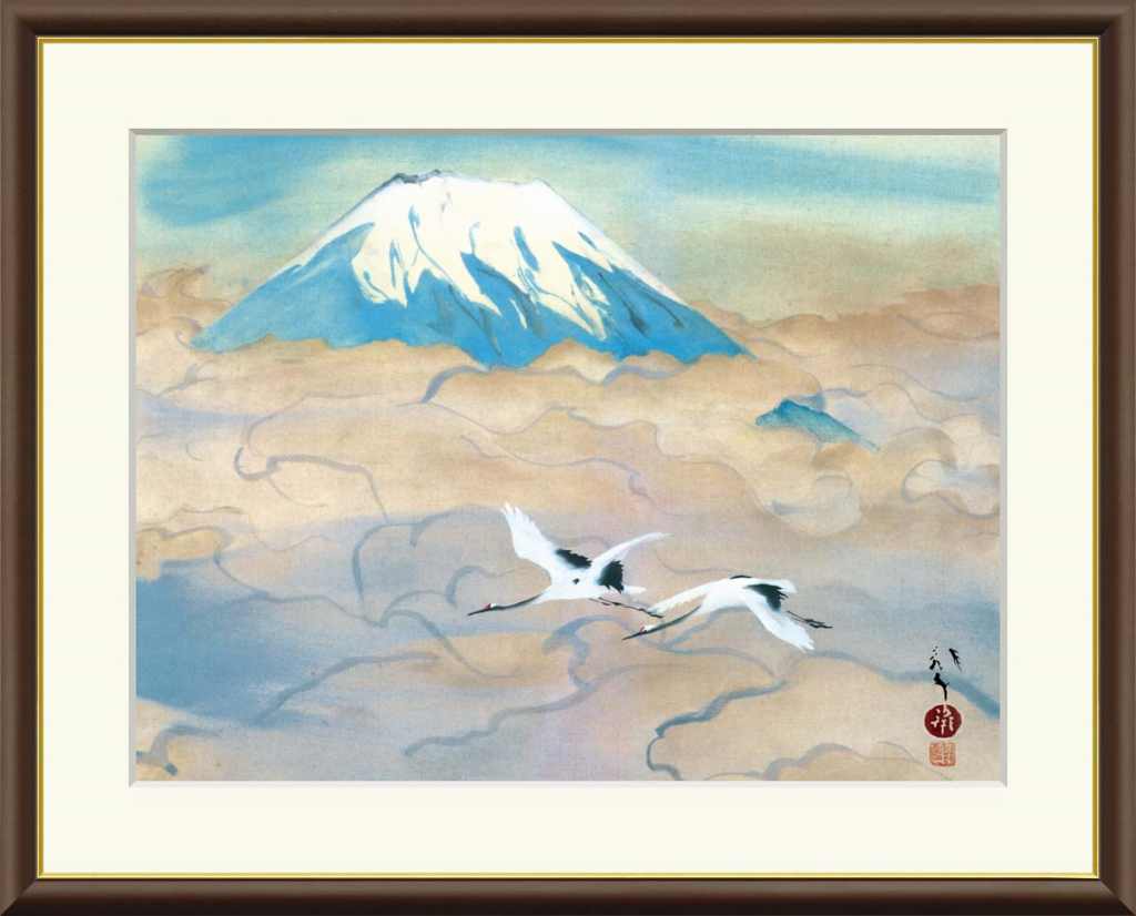 樂天商城 - 川端龍子 「舞鶴図」F6号／F4号 高精彩工芸画 複製画 額付き 額絵 額装画 額入りの絵 日本画 名画レプリカ