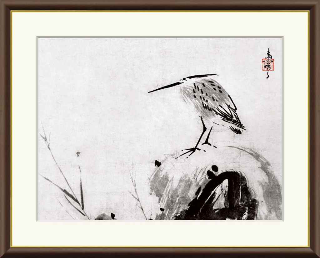 青鷺の立像、美術工芸品（作者署名付き）