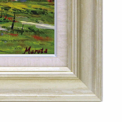 油彩画　室田彰 「立山」 F6号 真筆 額付き 油絵 風景画 手描き 肉筆画 立山連峰 春の訪れ 雪解け 明るい兆し R1004 3