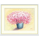 洋美 「可愛いピンクのブーケ」 F8号(額外寸61x49cm) 高精彩工芸画+手彩入り 額付き 複製画 静物画 風水画 花束 花瓶の花 Pink ももいろ 優し...