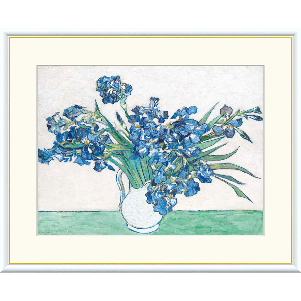 ゴッホ 「アイリス」 F4号／F6号 額入り 複製画 高精彩工芸画 額絵 額装画 名画 レプリカ 透明アクリル ポスト印象派 サン=レミ時代 風景画 植物 J1-234　2412