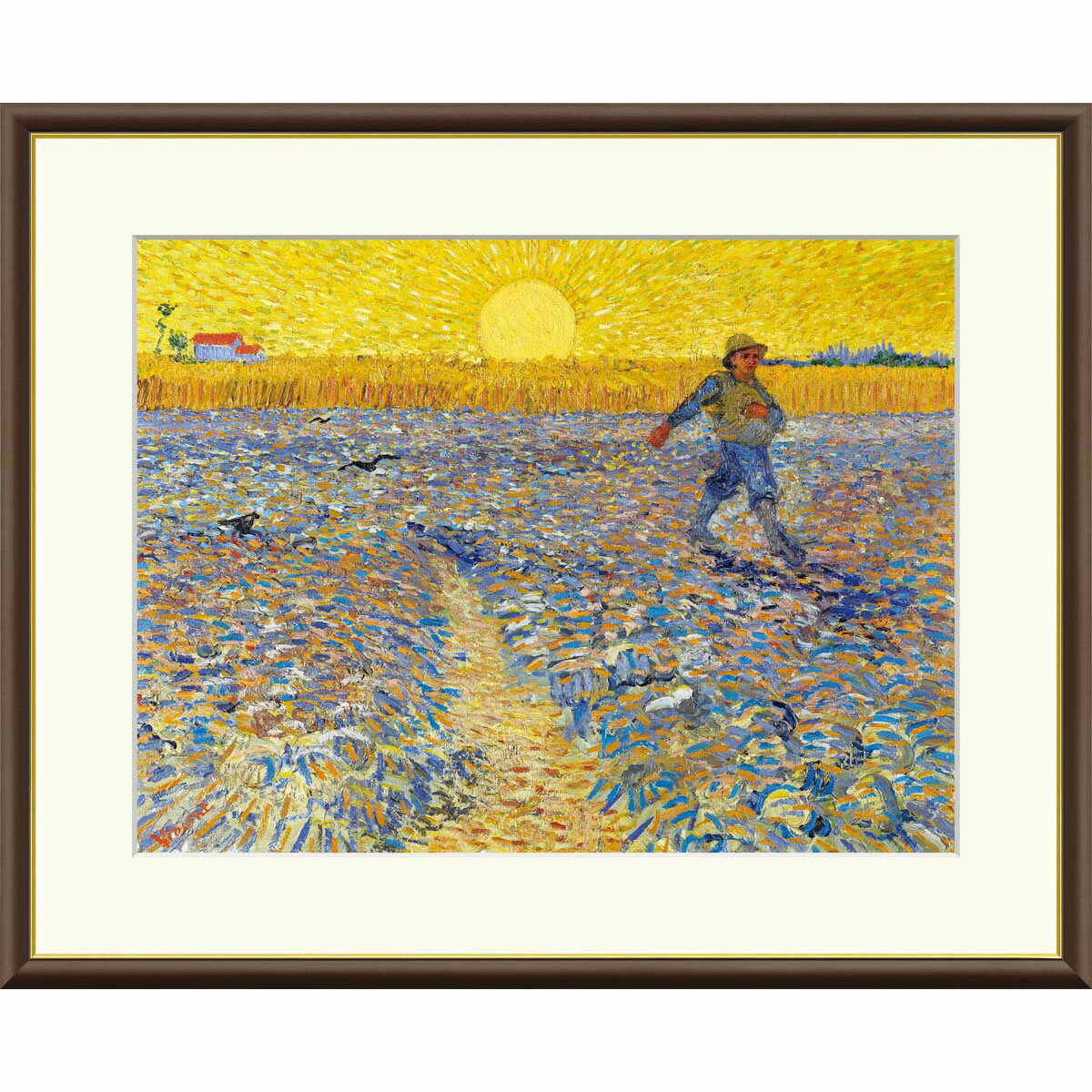 樂天商城 - ゴッホ 「種まく人」F8号（額外寸61x49.5cm） 額入り 複製画 高精彩工芸画 額絵 額装画 名画 レプリカ 透明アクリル ポスト印象派 アルル時代 クレラーミューラー美術館所蔵 J1-242
