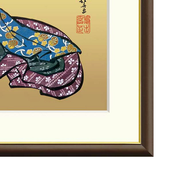 やまとや画廊の● 葛飾北斎 「酔余美人図」 額入り 複製画 高精彩工芸画 額装画 人物 美人画 名画 レプリカ 浮世絵 原画は肉筆画 氏家浮世絵コレクション J2-131 【納期：約1週間】｜アングル3