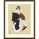 ● 葛飾北斎 「年始回りの遊女図」 額入り 複製画 高精彩工芸画 額装画 人物 美人画 名画 レプリカ 浮世絵 原画は肉筆画 スミソニアン フリーア美術館所蔵 ...