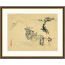 ● 葛飾北斎 「七福神」 額入り 複製画 高精彩工芸画 額装画 縁起絵 名画 レプリカ 原画は肉筆画 ネルソン・アトキンス美術館(アメリカ)所蔵 J2-136 ...