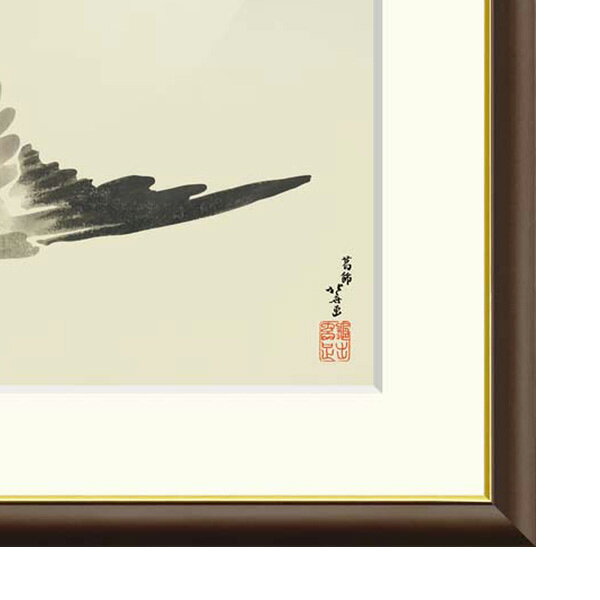 やまとや画廊の● 葛飾北斎 「月の前を飛ぶ雁」 額入り 複製画 高精彩工芸画 額装画 風景画 動物 名画 レプリカ 浮世絵 原画は肉筆画 スミソニアン フリーア美術館所蔵 J2-140 【納期：約1週間】｜アングル3