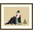 ● 喜多川歌麿 「納涼美人図」額入り 複製画 高精彩工芸画 額装画 肉筆浮世絵 名画 レプリカ 人物 美人画 千葉市美術館所蔵 J2-145 【納期:1週間】
