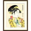 ● 喜多川歌麿 「道成寺」額入り 複製画 高精彩工芸画 額装画 浮世絵 大首絵 名画 レプリカ 人物 美人画 錦絵 木版 当世踊子揃 娘道成寺 J5-G008 ...