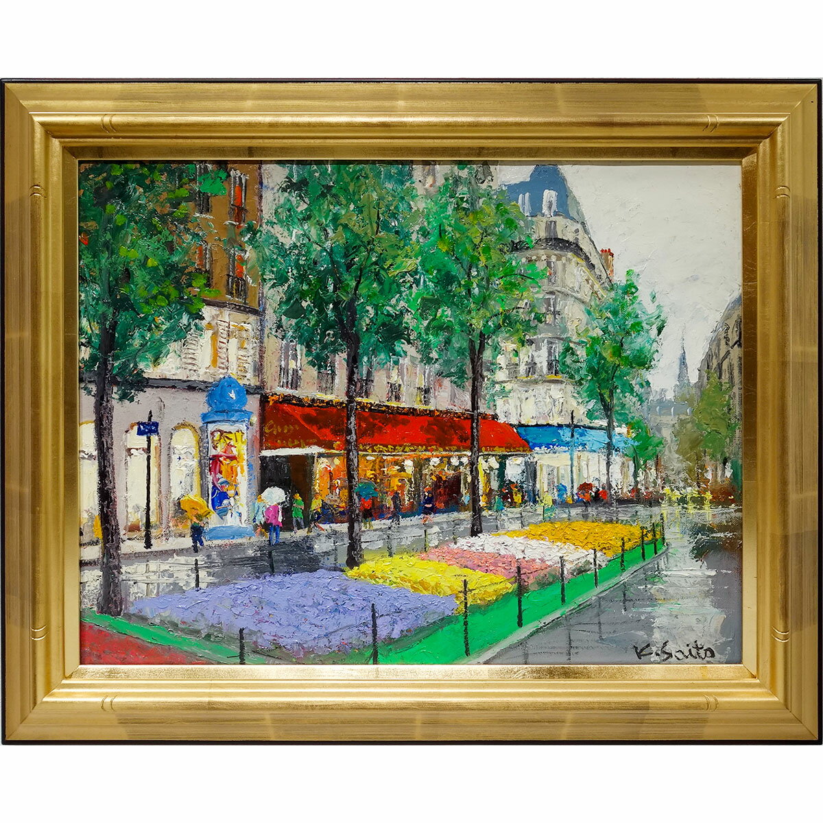 油絵の絵画で斉藤要が描いたフランスの風景画の油絵「パリ」をご購入
