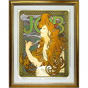 ★ 版画 ミュシャ 「JOB」 シルクスクリーン 額入り 大型 ミュシャ財団 承認エンボス印あり 限定300部 美人画 アールヌーボー ジョブ 煙草の広告ポスタ...