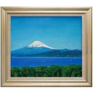 F10 ◎ 油彩画 「風渡る本栖湖の富士」 F10号 額入り 油絵 額装画 風景画 真筆 肉筆画 手描き 富士山 白富士 富岳 絶景 映えスポット パワースポット 世界旅行 思い出 YE487 【納期:在庫のみ】 【旅する気分の風景画】
