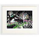 ★ ホラグチカヨ 「starry night black」 ジクレー版画 額付き 額装画 複製画 グラフィックアート ジークレー かわいい 夜の風景 作品 新築...