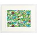 ★ ホラグチカヨ 「Kitchen Garden green」 ジクレー版画 額付き 額装画 複製画 グラフィックアート ジークレー かわいい 作品 ナチュラル...